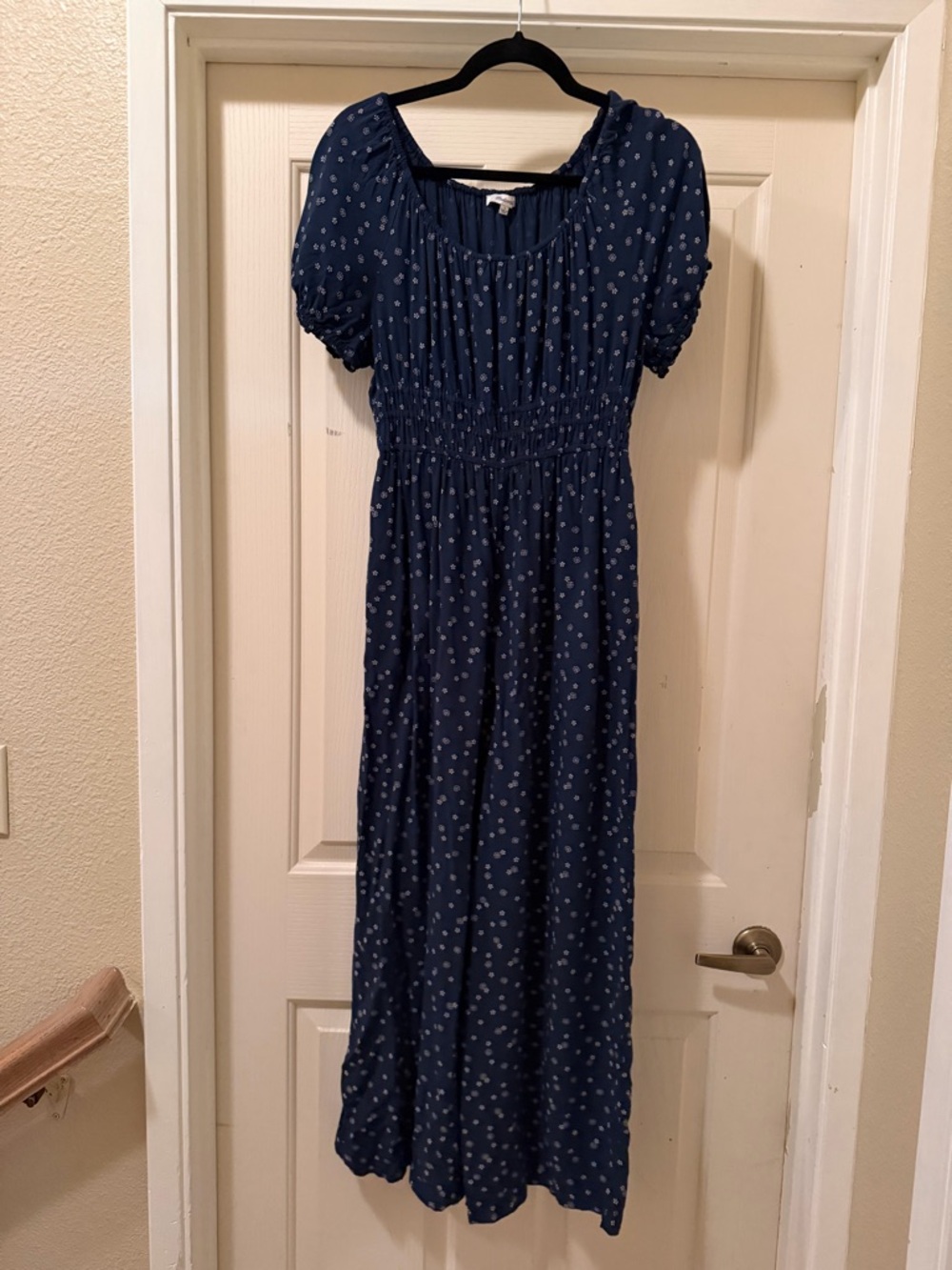 Navy Blue Floral Jumpsuit